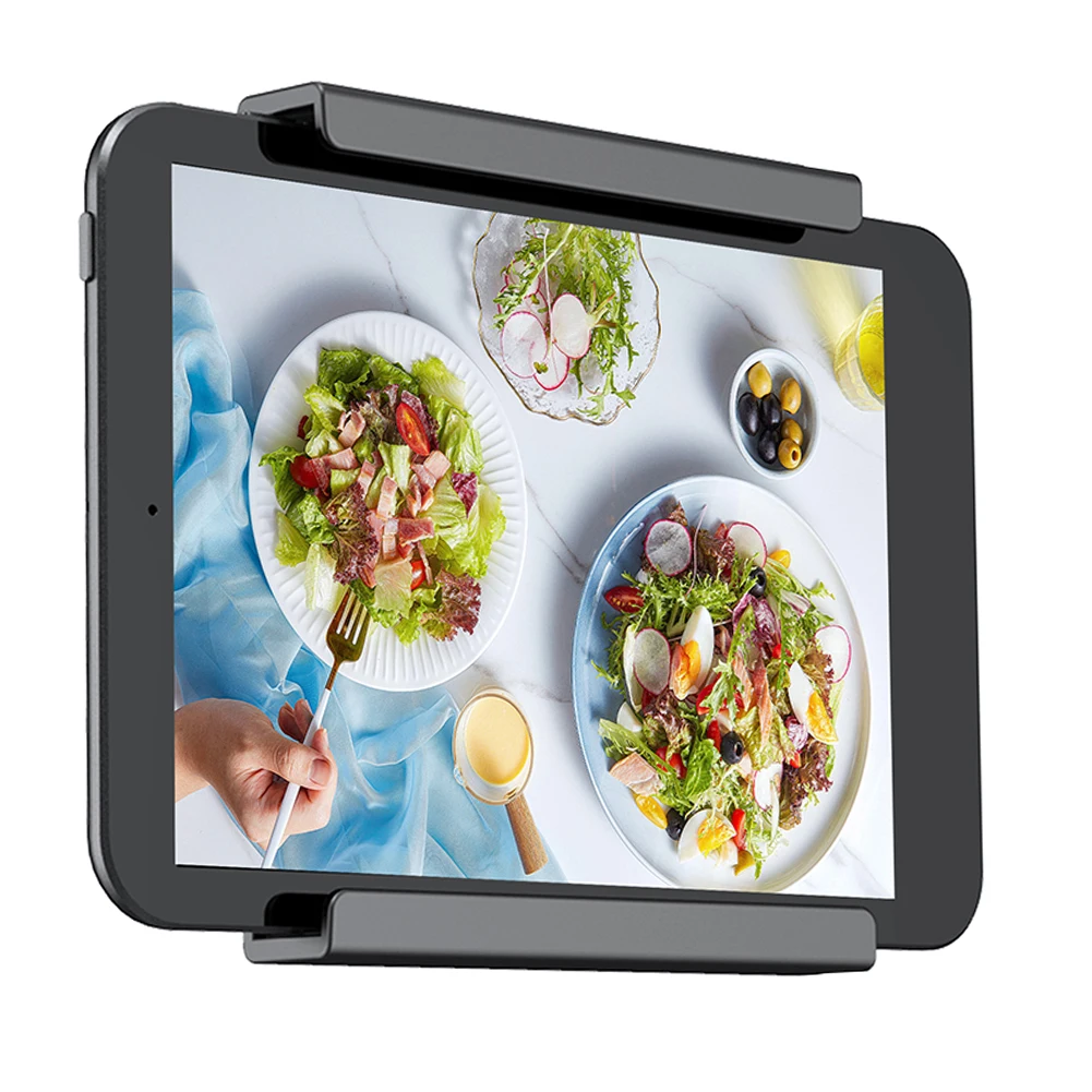 2 قطعة حامل لوحي عالمي مثبت على الحائط ثابت بواسطة لاصق أو برغي للكمبيوتر اللوحي/الهاتف المحمول/القارئ الإلكتروني/التحكم عن بعد