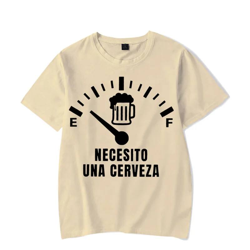 Camiseta con estampado de Necesito Una Cerveza para hombre, camisetas luminosas, camiseta de verano, camiseta de gran tamaño, ropa