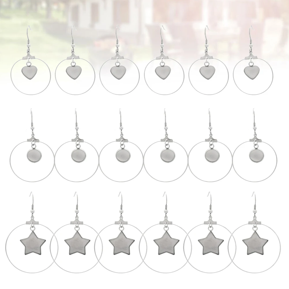 

30pcs Stainless Steel Earring Setting Tray Diy Jewelry Making Round Heart Star Shape Durable For Women Diy Earrings Gift Wife