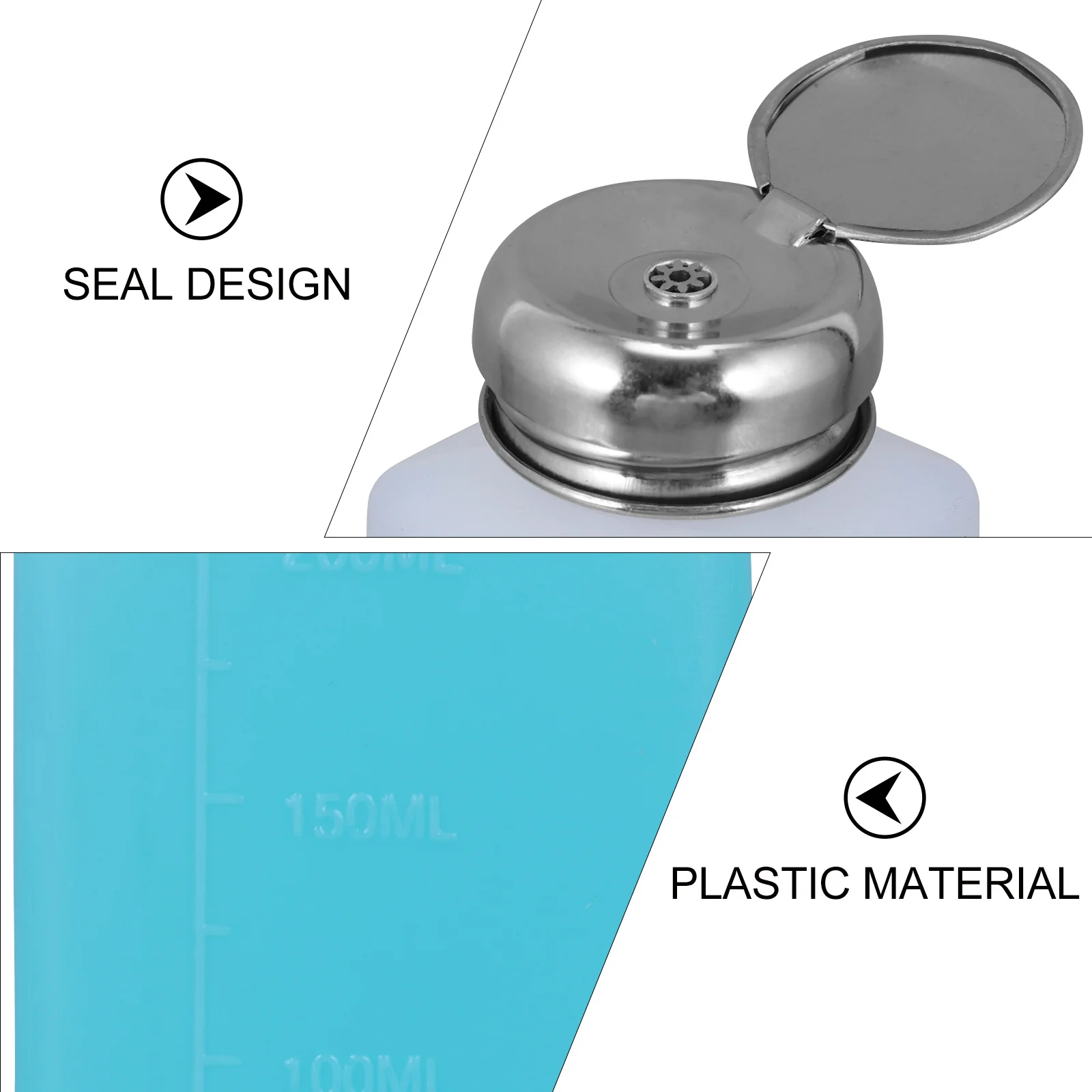 Bouteille de dissolvant d'ongles, distributeur Compact et léger, stockage anti-fuite, conception en plastique, bouteille vide 3 pièces