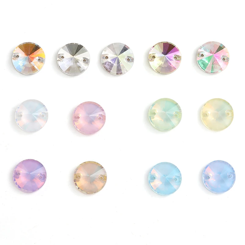 Flatback Rhinestones Crystal Applique for Sewing, Rivoli Stone and Strass for Dress, Sew On Crystal, DIY Glass Beads for Clothes