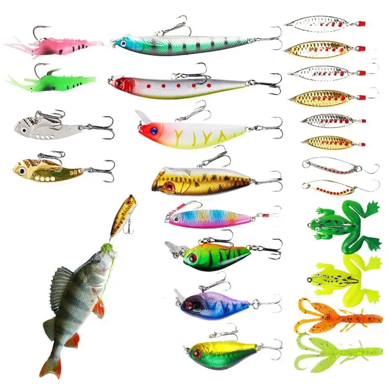 2024 Portable Fishing Baits Blind Box Kit Freshwater Fishing Advent Calendar Tackle Tools Father Fisherman Hobbies