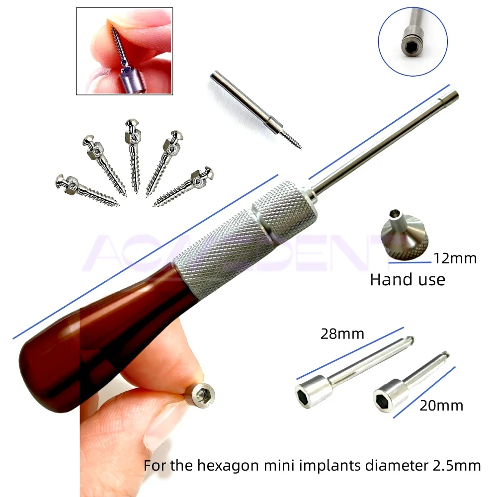 Dental Orthodontic Screwdriver Micro Screw Driver Handle Hexagonal Keys Short Stem Driver Ortho Hand Finger Key Matchining Tool