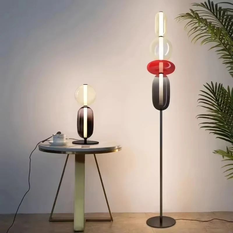 Postmodern Floor Lamp Colored Glass Design Living Room Sofa Standing Lights LED Bedside Lamp Minimalist Room Decoration Lighting - view 6
