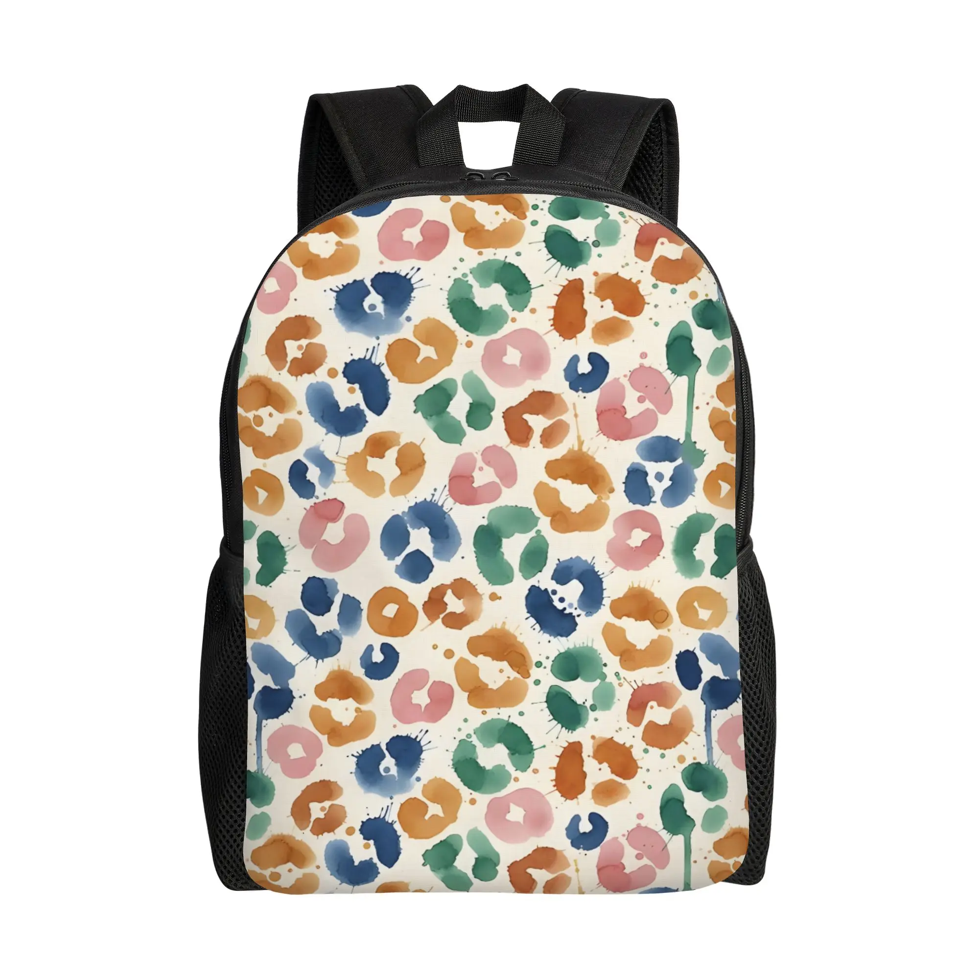 Leopard Print Backpack Back to school season Colorful Watercolor Leopard Pattern – Modern Artistic Animal Print  New Backpack