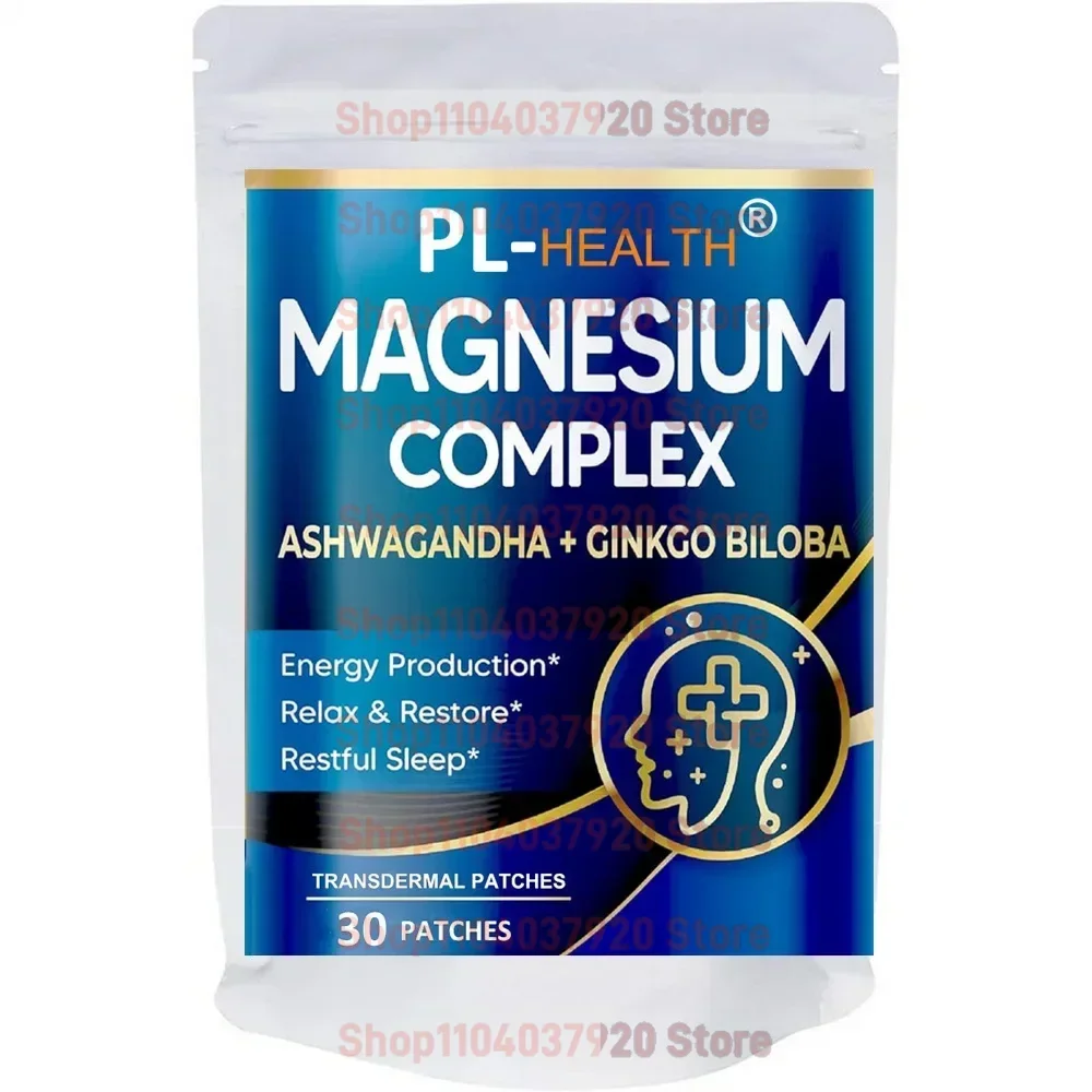 30 Patches Magnesium Complex Transdermal Patches with Ashwagandha Ginkgo Biloba - Relax & Restore