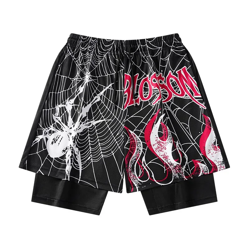 CHUJIE Sommer-Herren-3D-Sportshorts, trendige, lässige, bedruckte, vielseitige Hose mit geradem Bein