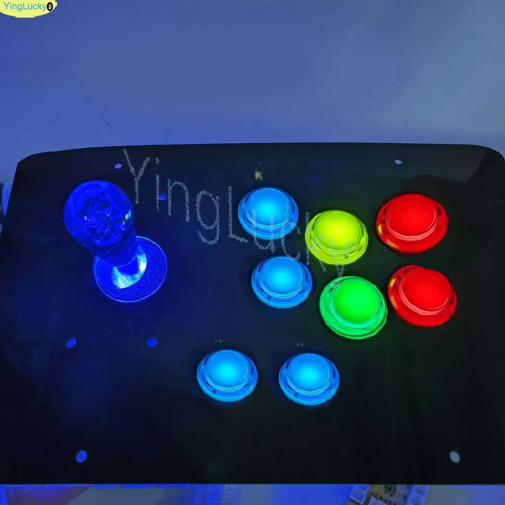 2-Spieler-DIY-Arcade-Spiel-Kit mit LED-Beleuchtung, Nullverzögerung, USB-Encoder, Joystick für PC, Raspberry Pi, Arcade-Gaming-Maschine-Kit – Detail 2
