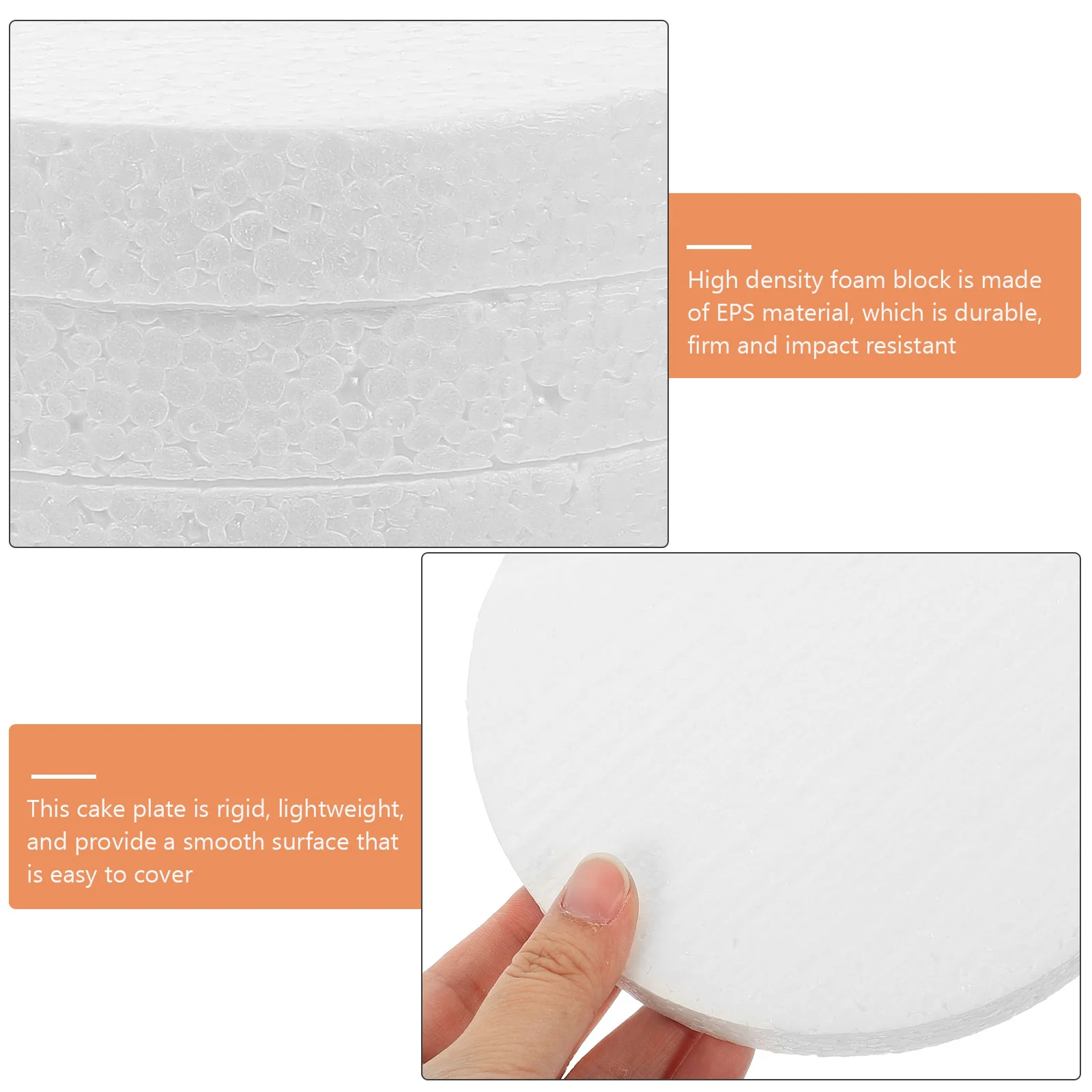 16 Pcs White Foam Disc Cake Craft Circles Foams Tray Fondant Practice Fake DIY Prop Unique Round Child Decorating