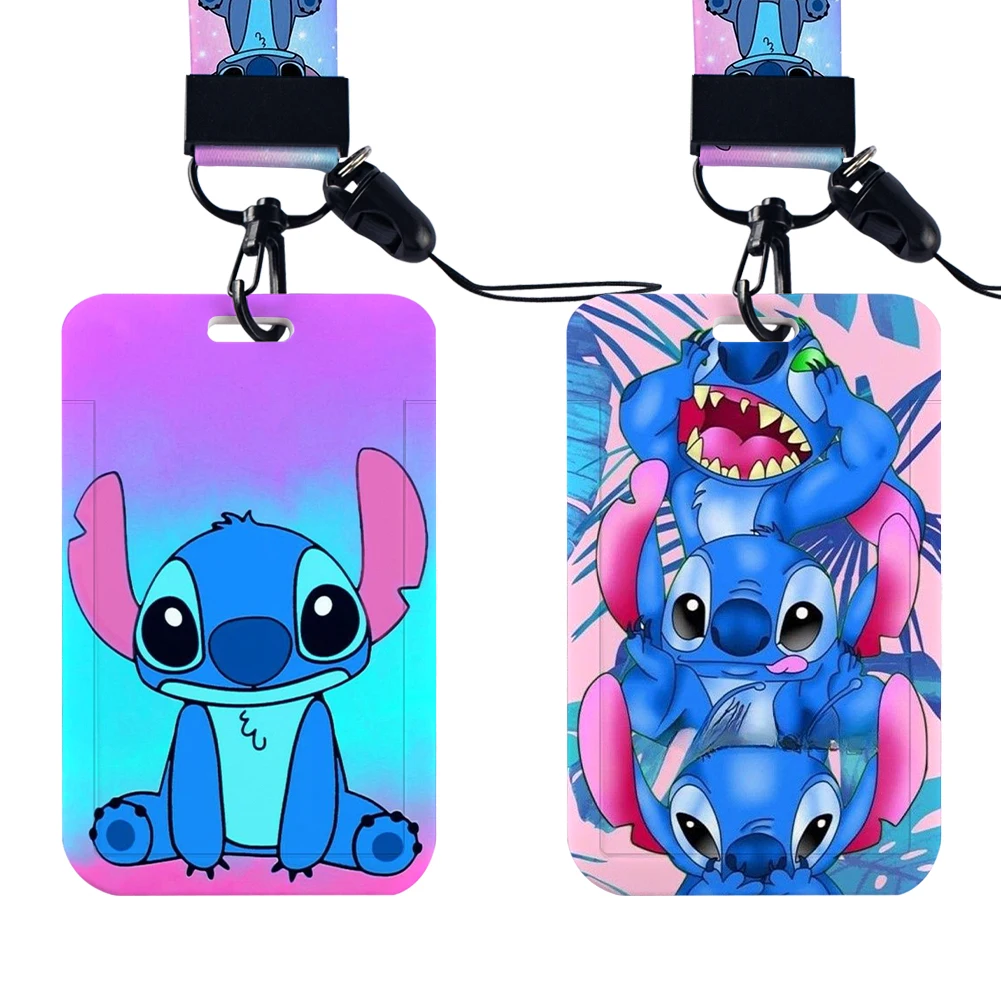 

Cartoon Disney Stitch Lilo Lanyard For Keys Chain ID Credit Card Cover Bus Card Holder Charm Badge Holder Personalized Gift