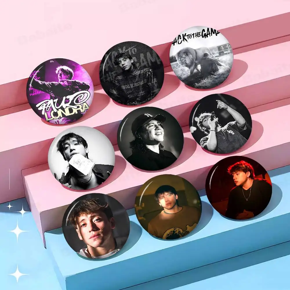 P-Paulo Londra The Game 32/44/58mm Round Cartoon Brooches Handmade Pins for Backpack Jewelry Accessories Gifts Creative Badge