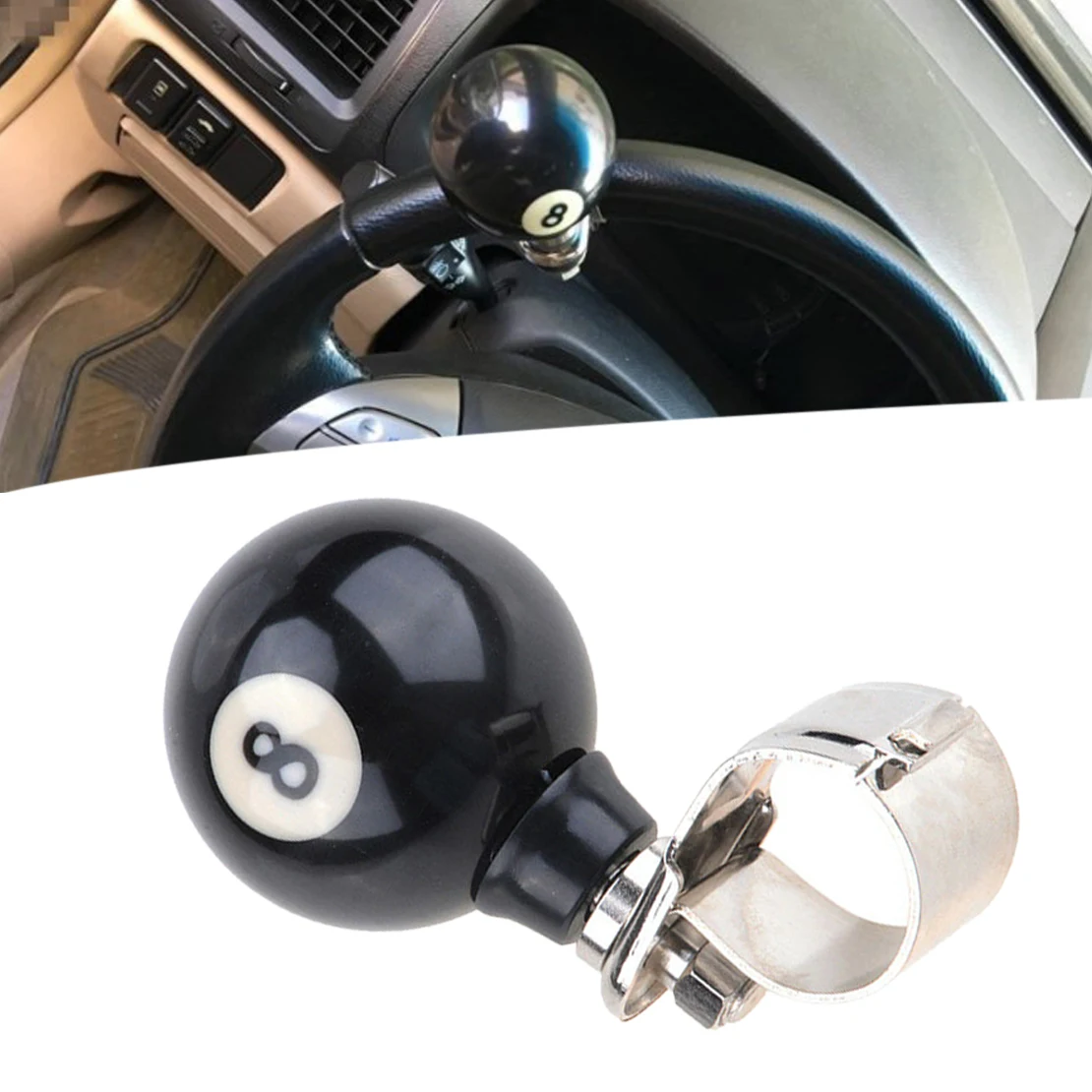 

Black Universal Car Steering Wheel Handle Aid Booster Ball Power Assist Spinner Knob