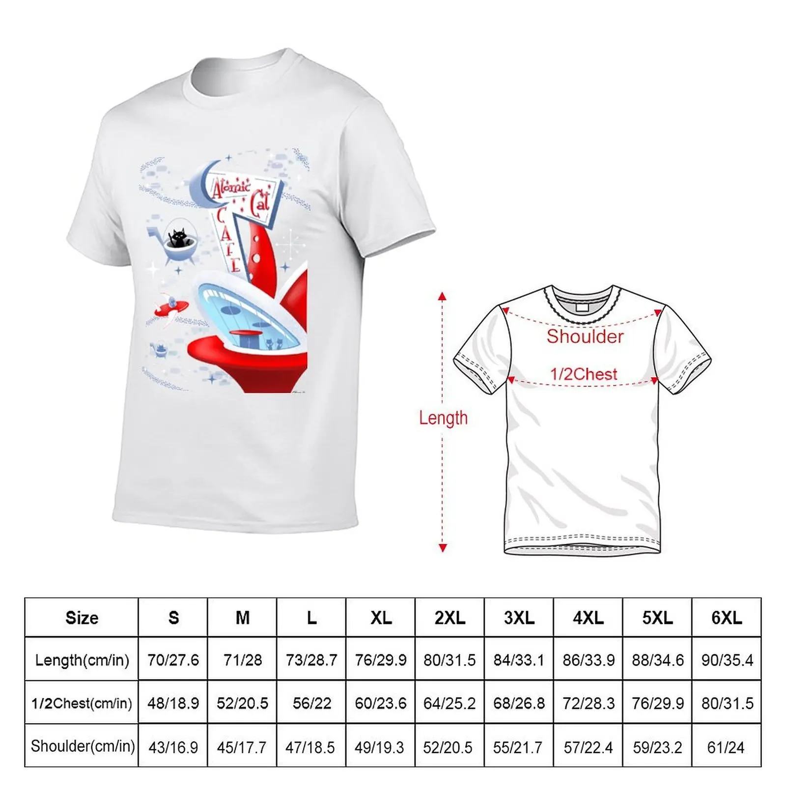 Atomic Cat Cafe T-Shirt t shirts for man cotton t shirts for man pack white T-Shirt