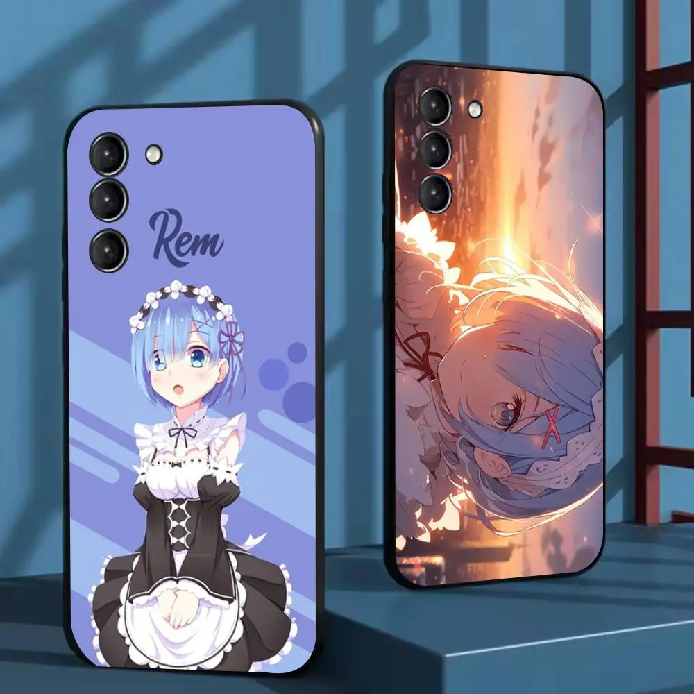 

R-Rem Re Zero Anime Rem Phone Case For Samsung Galaxy A 91,80,73,72,71,53,52,51,22,5G Shockproof Soft Black Cover