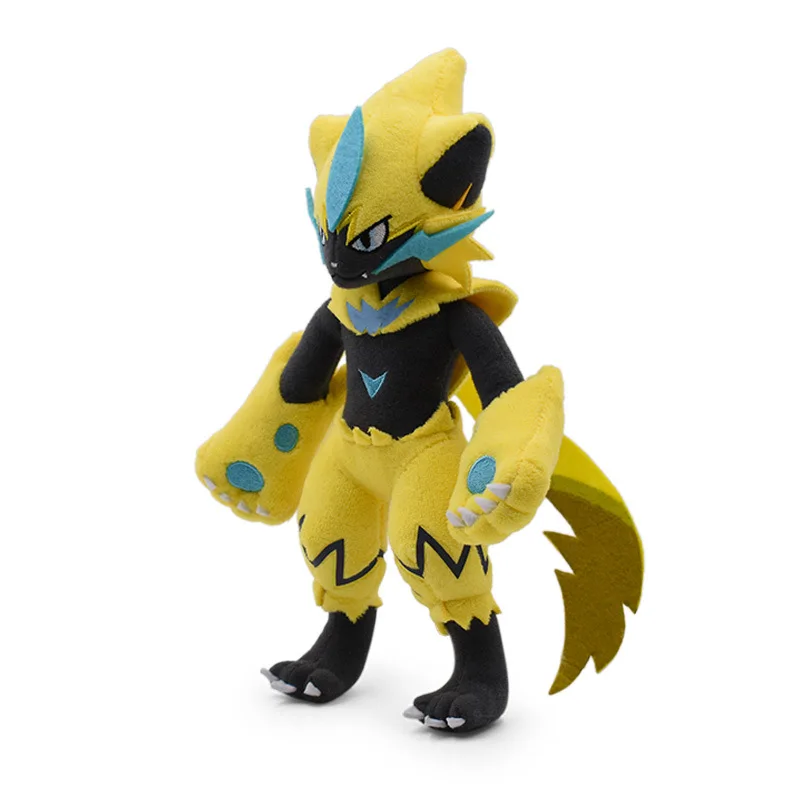 25cm Kleines Zeraora Plüschtier - Gelbes Elektrisches Pokémon, Donnerkatze Stofftier mit Blitzdesign – Detail 4