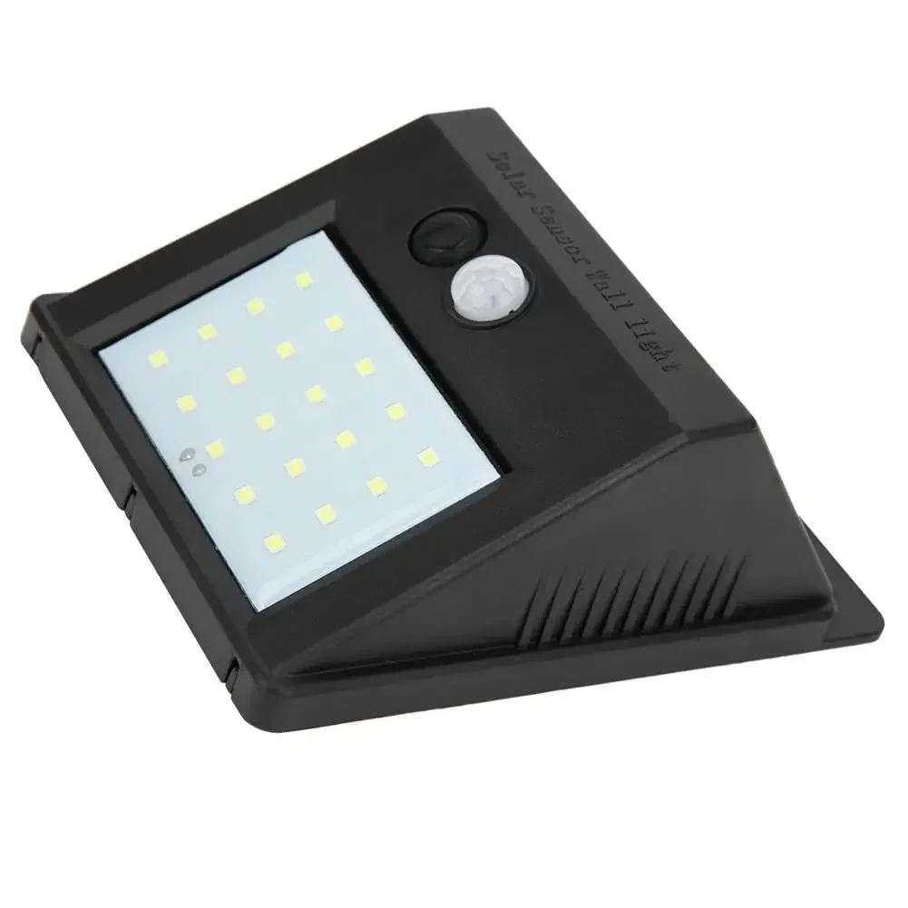 Imagem -04 - Lâmpada de Parede Sensor Solar para Exterior Quintal Corredor Calçadas Varandas Segurança do Jardim Sensor Pir Controle de Luz 20led