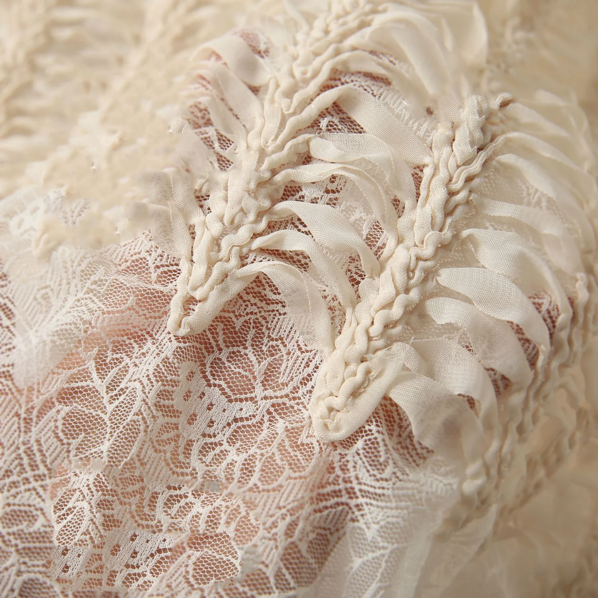 European Palace Style Fish Bone Rib Double-layer Embroidered Fabric Fashion Designer Fabric