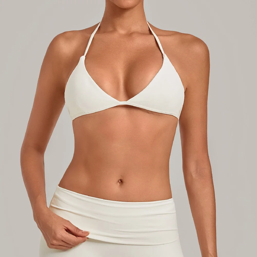 Summer Yoga Bra Women's Halter Fitness Sports Crop Top Quick Drying Running Workout Underwear  Female Breathable Yoga Underwear