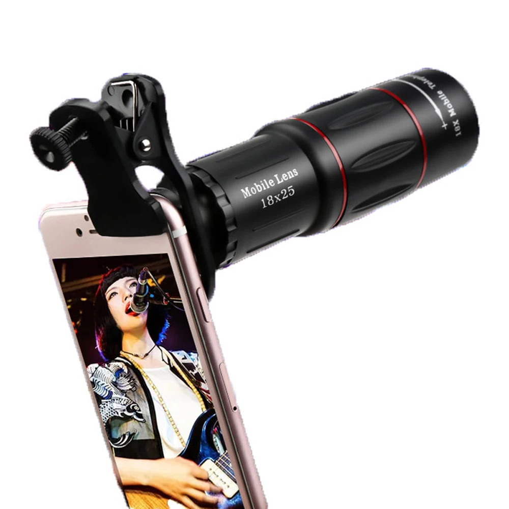 18X Telescope Zoom lens Monocular Mobile Phone camera Lens for iPhone Samsung Smartphones for Camping hunting Sports