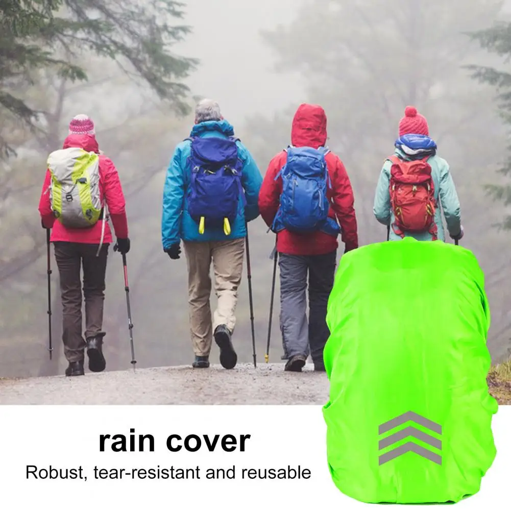 Cubierta de mochila impermeable, cubierta de lluvia con tiras reflectantes para visibilidad nocturna, Protector a prueba de rayos Uv, resistente al