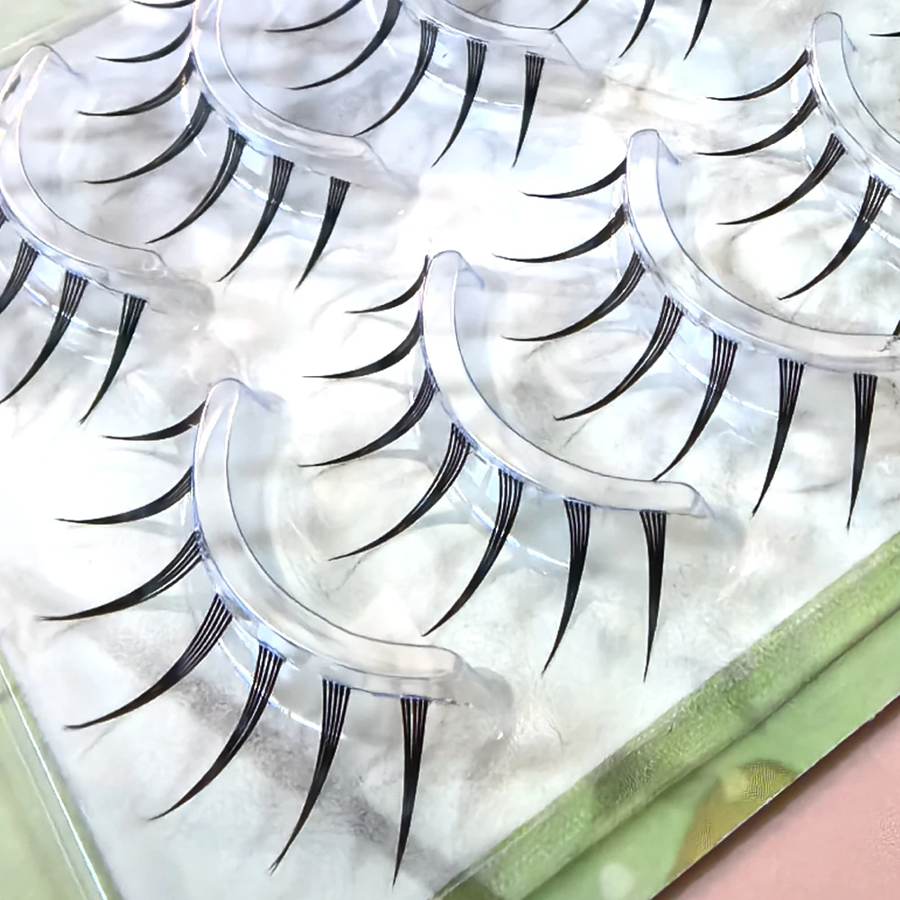 5 أزواج من الرموش الجنية على الطراز الياباني الطبيعية اللطيفة المظهر COSPLAY COS Wispy لينة لاش تمديد العين الهزلية واضحة الفرقة