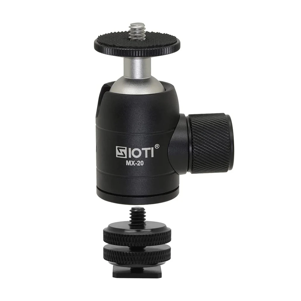 

SIOTI Tripod Ball Head Mount+Hot Shoe for Gopro/Digital Camera/Microphone/Action Camera/Flash/LCD/Monopod/Light Led