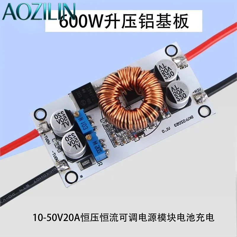 AOZILIN For 10-50V 20A Constant Voltage Current Adjustable Power Supply Module Battery Charging 600W Aluminum Substrate Boost