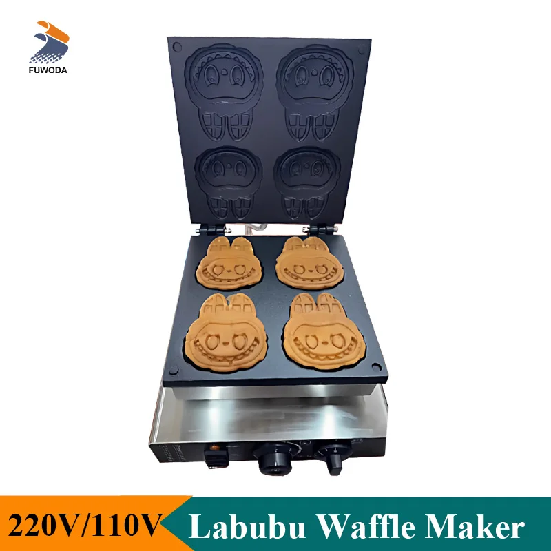 

Профессиональная вафельница в мультяшной форме, электрическая 4 шт., вафельница для хлеба, пекарь, бытовая или коммерческая