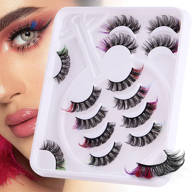 7 Pairs/Tray Multi-layer Russia curl LD-curl long and dense elongated eye tails volume false eyelashes with customizable