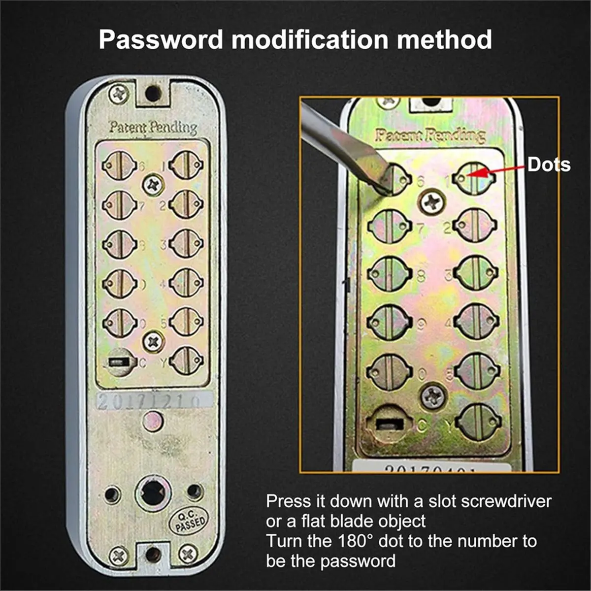 A89X Keyless Gate Locks for Outdoor Fence, Mechanical Keypad Lock, for Outdoor Gate, Patio, Garage, Bidirectional Install