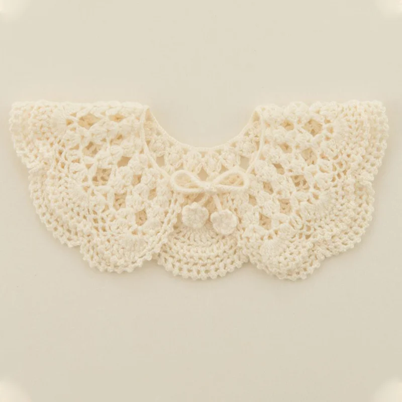 Baby Girls Wool Hand Crochet Lace Collar Kids Clothes Accessories