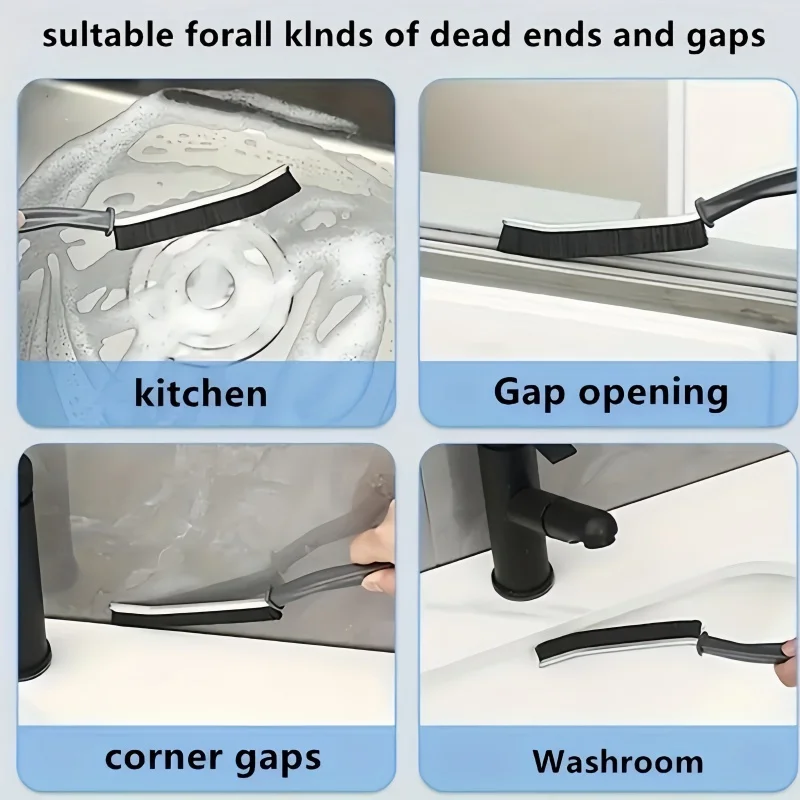 4 قطع فرشاة تنظيف شقوق فرشاة تنظيف منزلية رفيعة للمساحات الضيقة فرشاة ذات شعيرات صلبة فرشاة زوايا ميتة #5