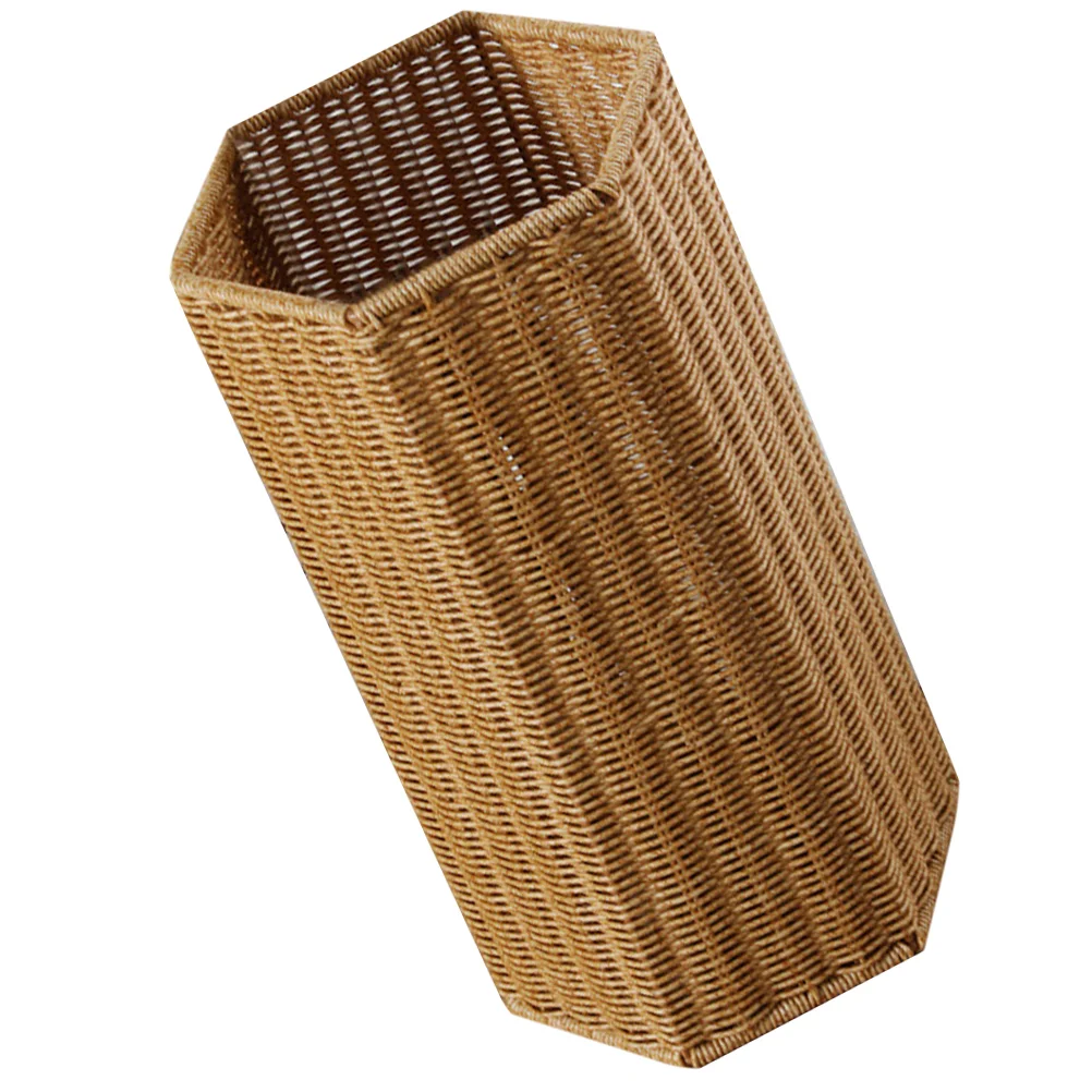 Magazine Imitation Rattan Umbrella Stand Bucket Home Storage Basket Elderly Wicker Base Plastic Holder