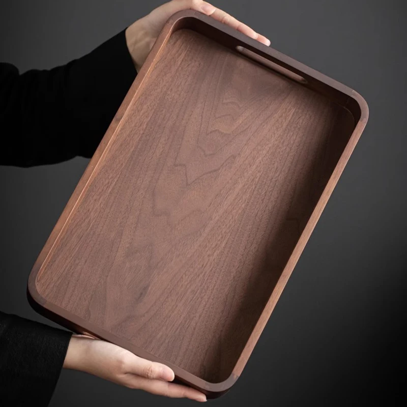 Afeteria Coffee Tea Tray Wooden Serving Luxury Decorative Table Office Tea Tray Drainage Dishes Hospitality Bambu Home Products