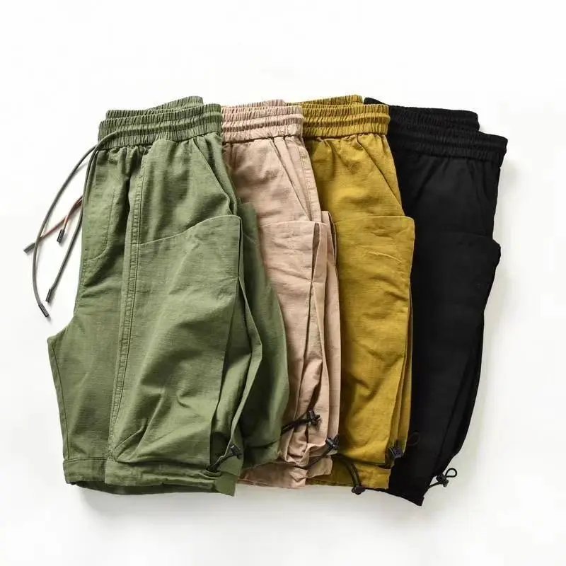 

Loose Straight Leg Workwear orts Men's Summer Qui Dry Ice Silk Casual Five-Quarter Pants Baggy Cargo Sports orts