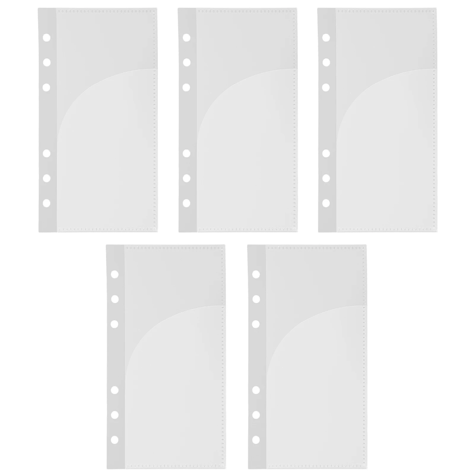 

5pcs Budget Binder Pockets Replaceable Sturdy Pp Material Reusable Budget Book Inserts Portable Loose Leaf Pocket Supplies For