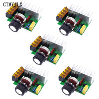 5pcs AC 220V 4000W High Power SCR Electric Voltage Regulator Motor Speed Controller Dimmers Speed With Temperature Insurance