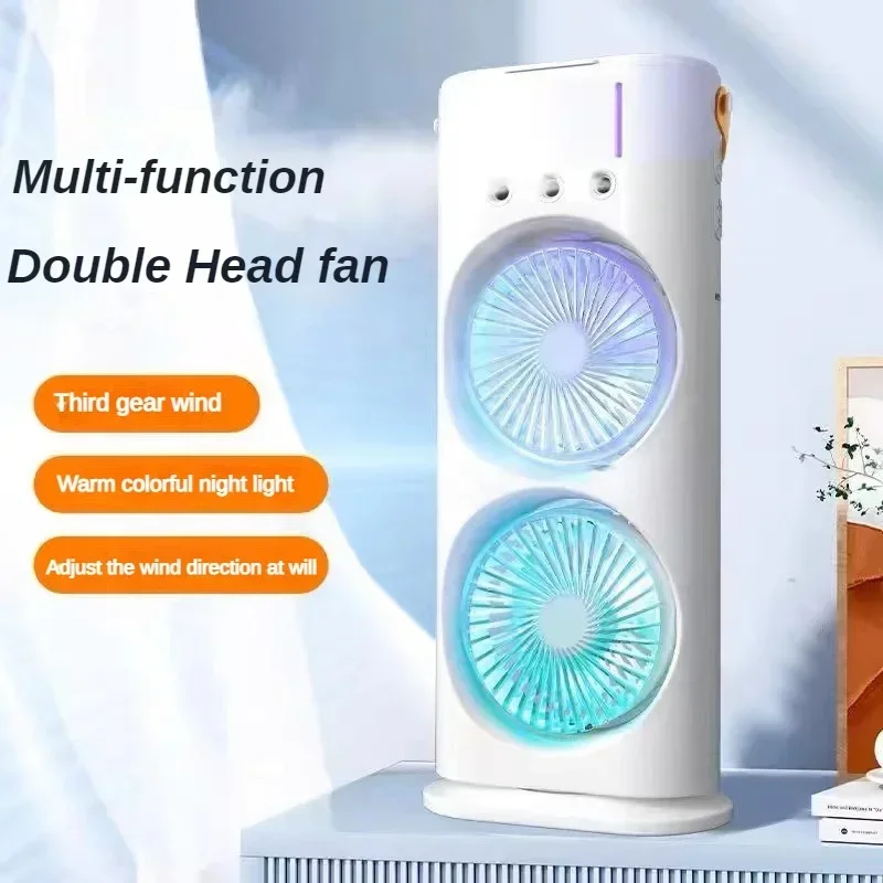 

Вентилятор кондиционера с распылением новой модели 2025 года, бытовой портативный охлаждающий вентилятор, настольный мини-электрический вентилятор с подсветкой, инструменты Hvac