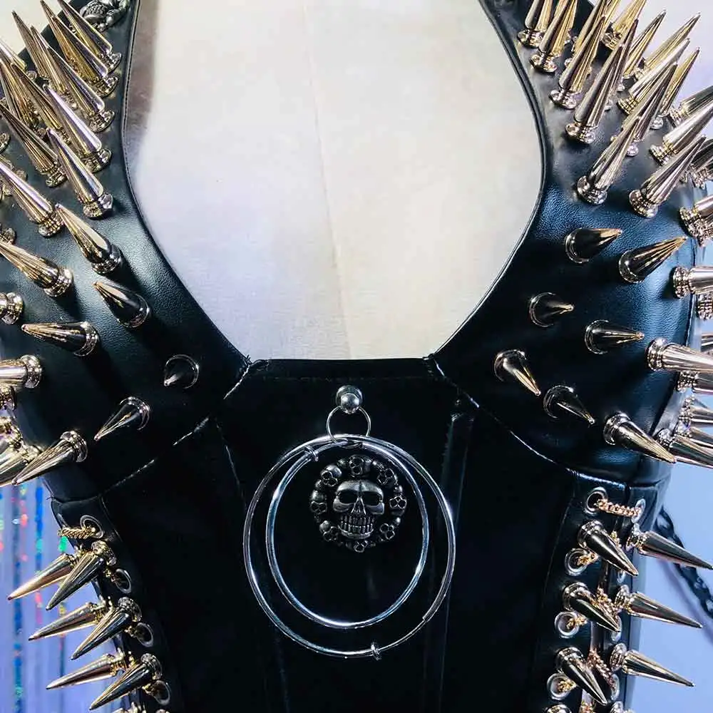 في سن المراهقة رصع برشام 90s E-Girls الجرونج لتقوم بها بنفسك القوطية Y2K القمم الدبابات ايمو الشرير الصخرة Harajuku القوطي Cummerbunds يدوية الجمجمة العصرية #4