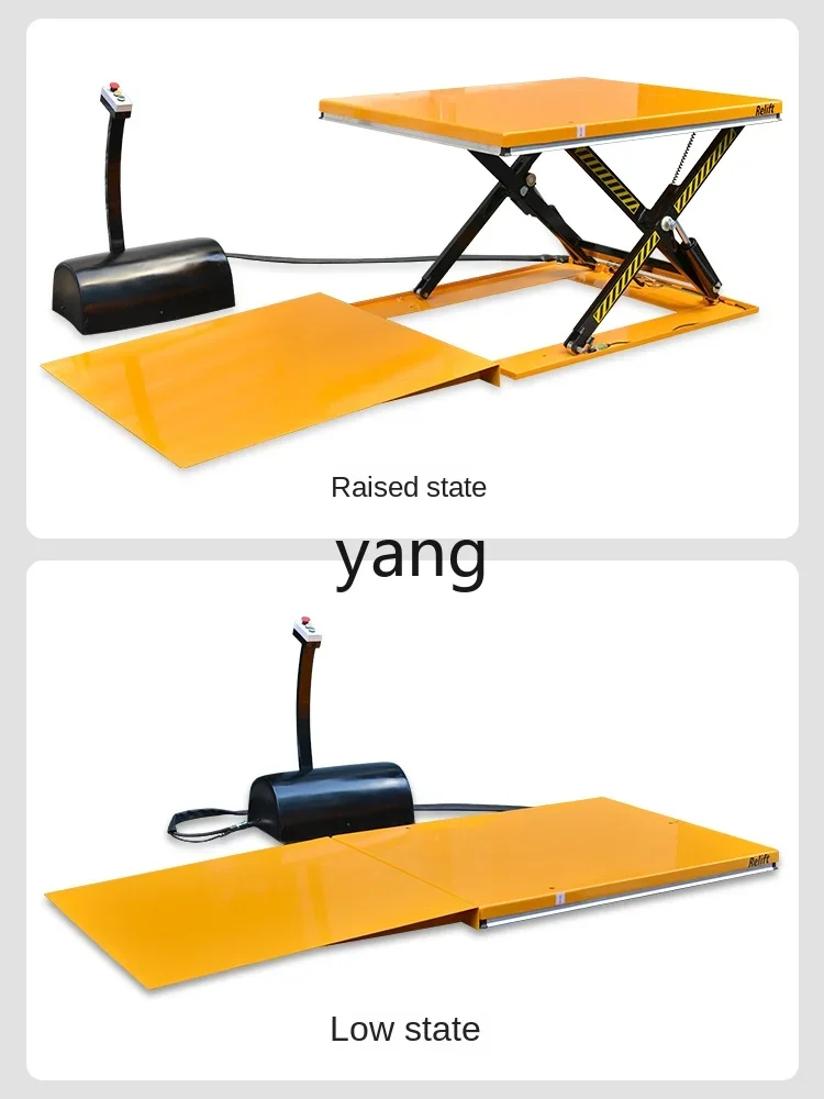 منصة رفع هيدروليكية كهربائية منخفضة للغاية من CX، مصعد تحميل وتفريغ من نوع المقص رفيع للغاية