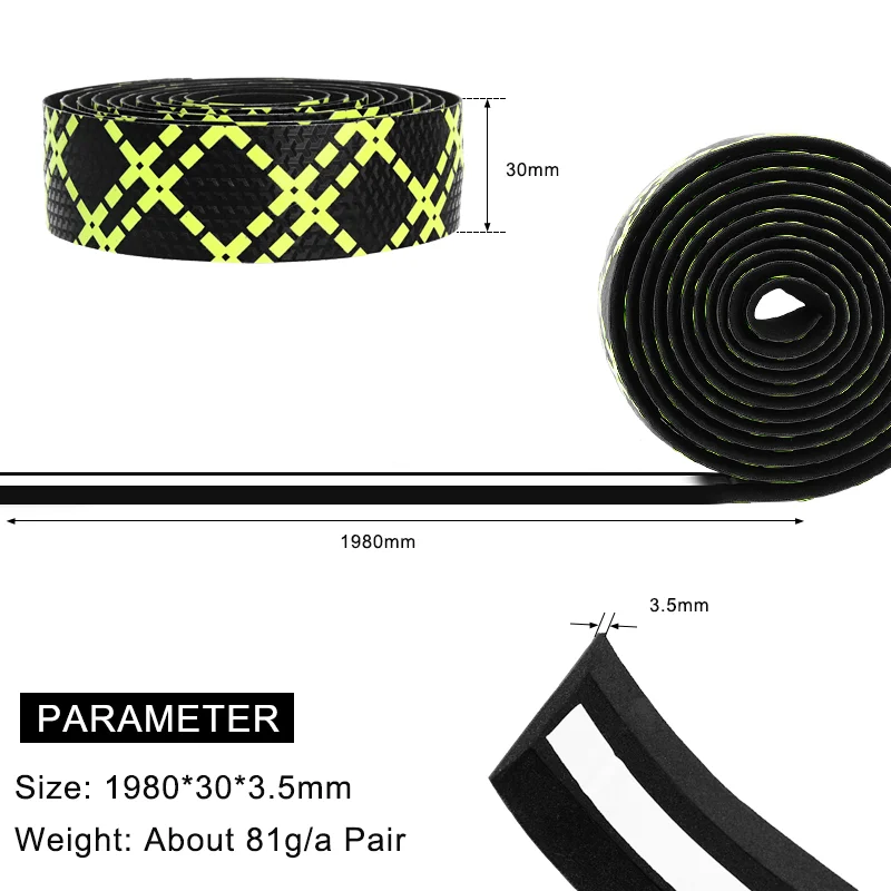 Bicycle Handlebar Tape With 2 Bar Plug Anti-Slip Shock Absorption Road Bike Wrap Straps Pu+Eva Racing Grip Tape Comfortable Soft