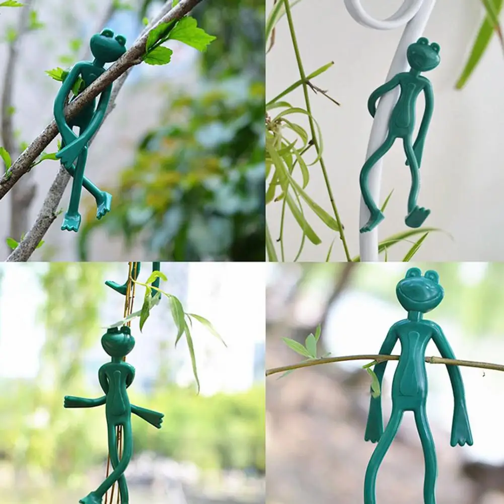 

Funny Garden Tie Botanical Vine Tie Whimsical Frog Plant Ties 10 Reusable Bendable Cable Ties for Garden Enthusiasts Decorative