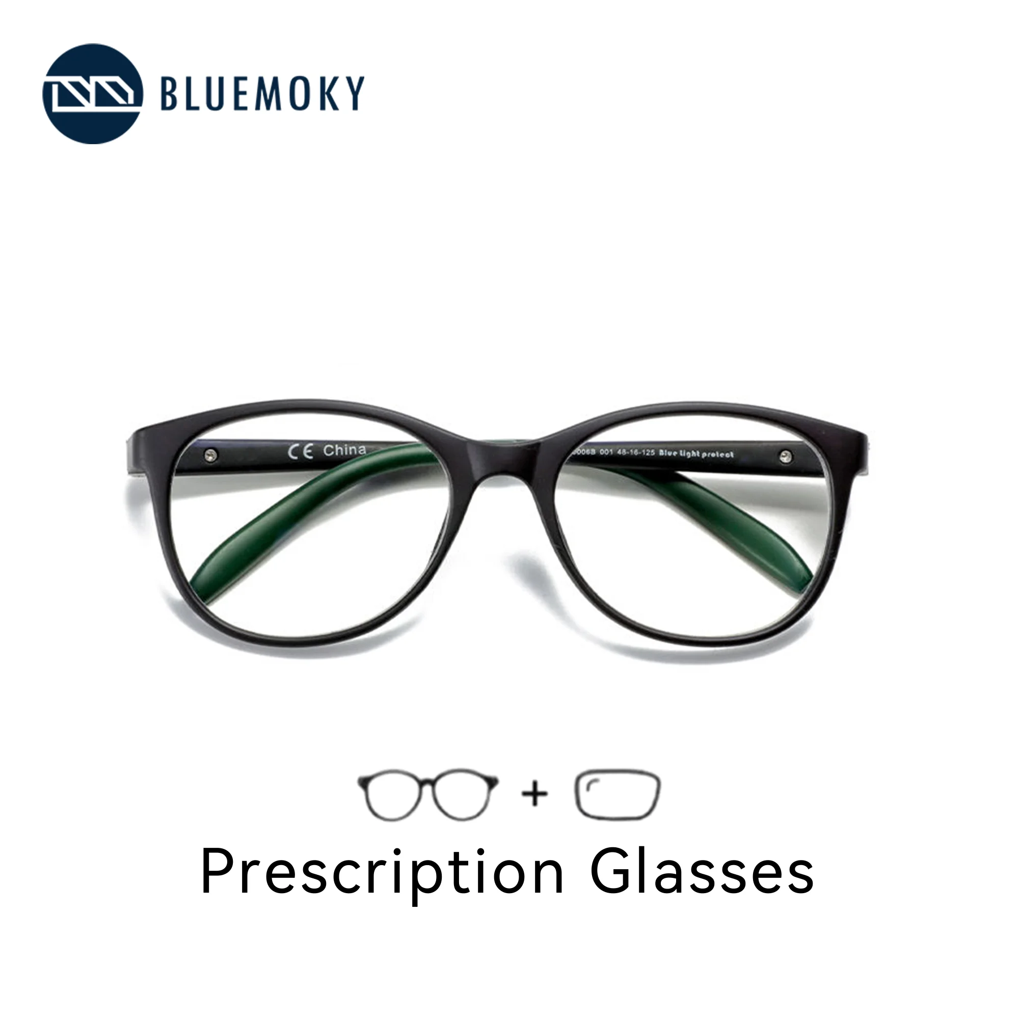 BLUEMOKY Children's Square Prescription Eyeglasses TR90 Progressive Optical Glasses Anti Blue Light Myopia Glasses