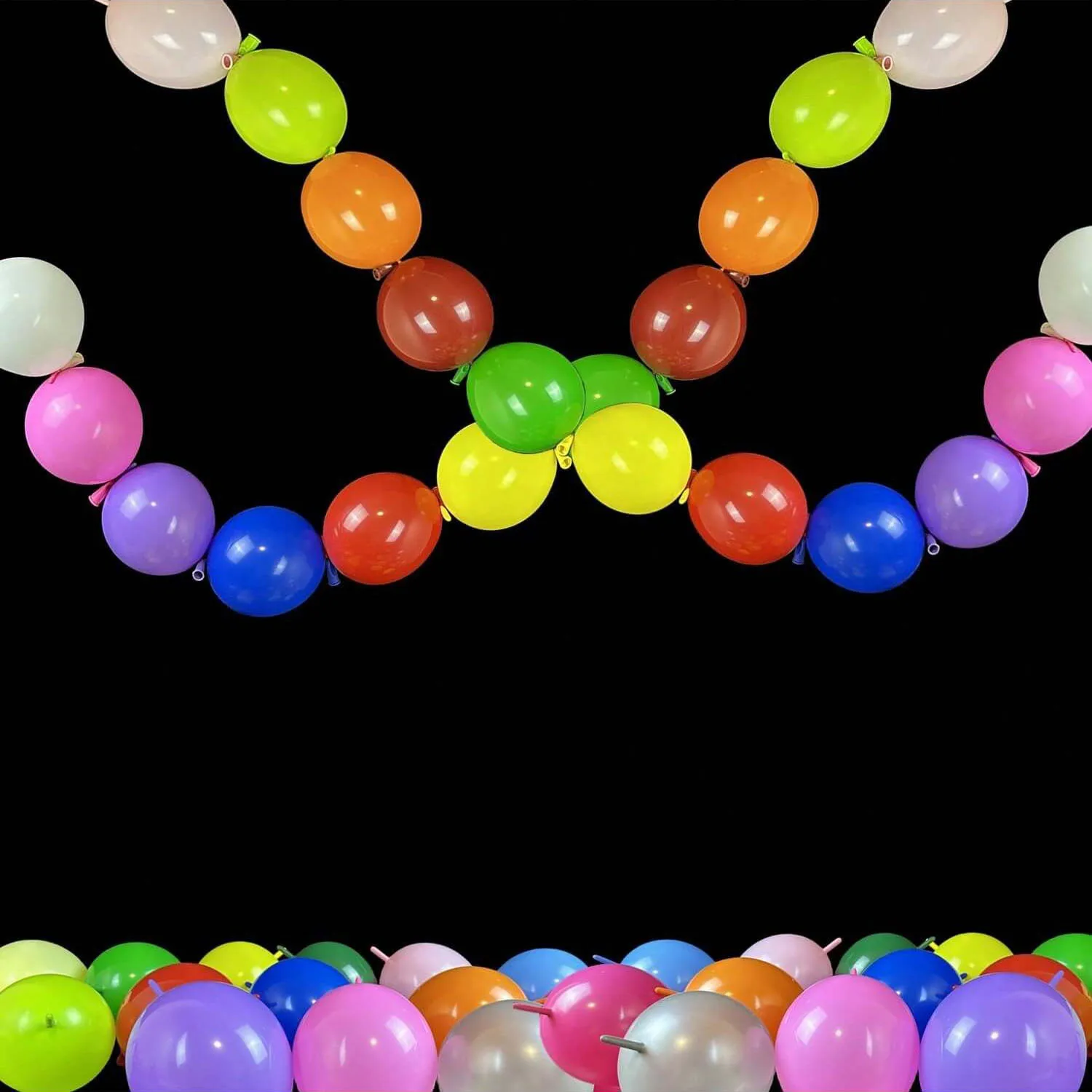 10/50 6 Zoll 10 Zoll Verbindbare Luftballons, Bunte und Verbindbare Latex-Luftballons mit Nadelstiel, Kindergeburtstagsparty-Dekoration – Detail 1