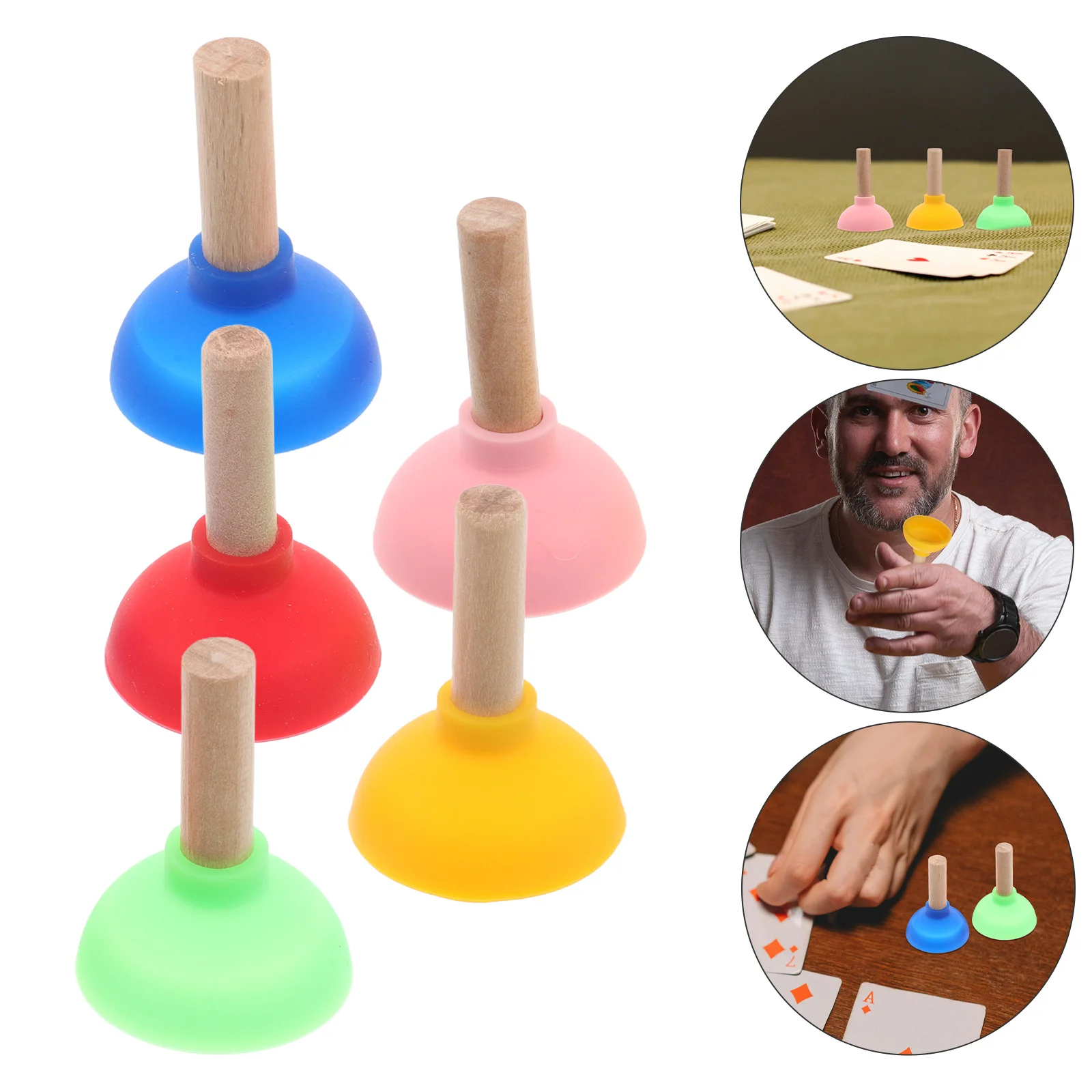 10pcs Mini Colorful Plunger Cute Toy Magician Tricks Prop Funny Toilet Plunger Game Prank Toy Dollhouse Bathroom Accessories