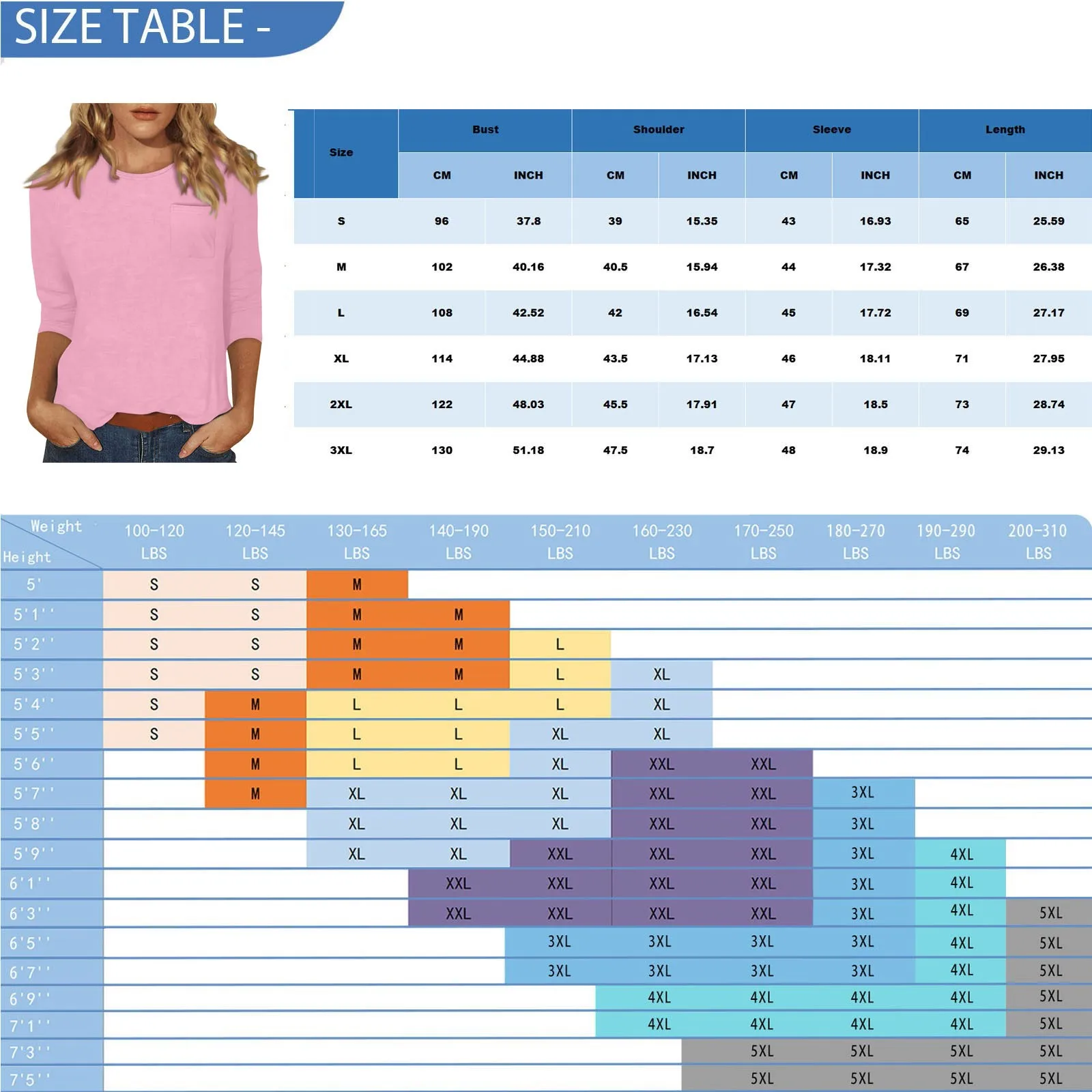 تيشيرتات مريحة بأكمام ثلاثة أرباع للسيدات ، توبات برقبة مستديرة ، لون سادة بسيط ، متعددة الاستخدامات يوميًا ، أزياء كاجوال ، صيف