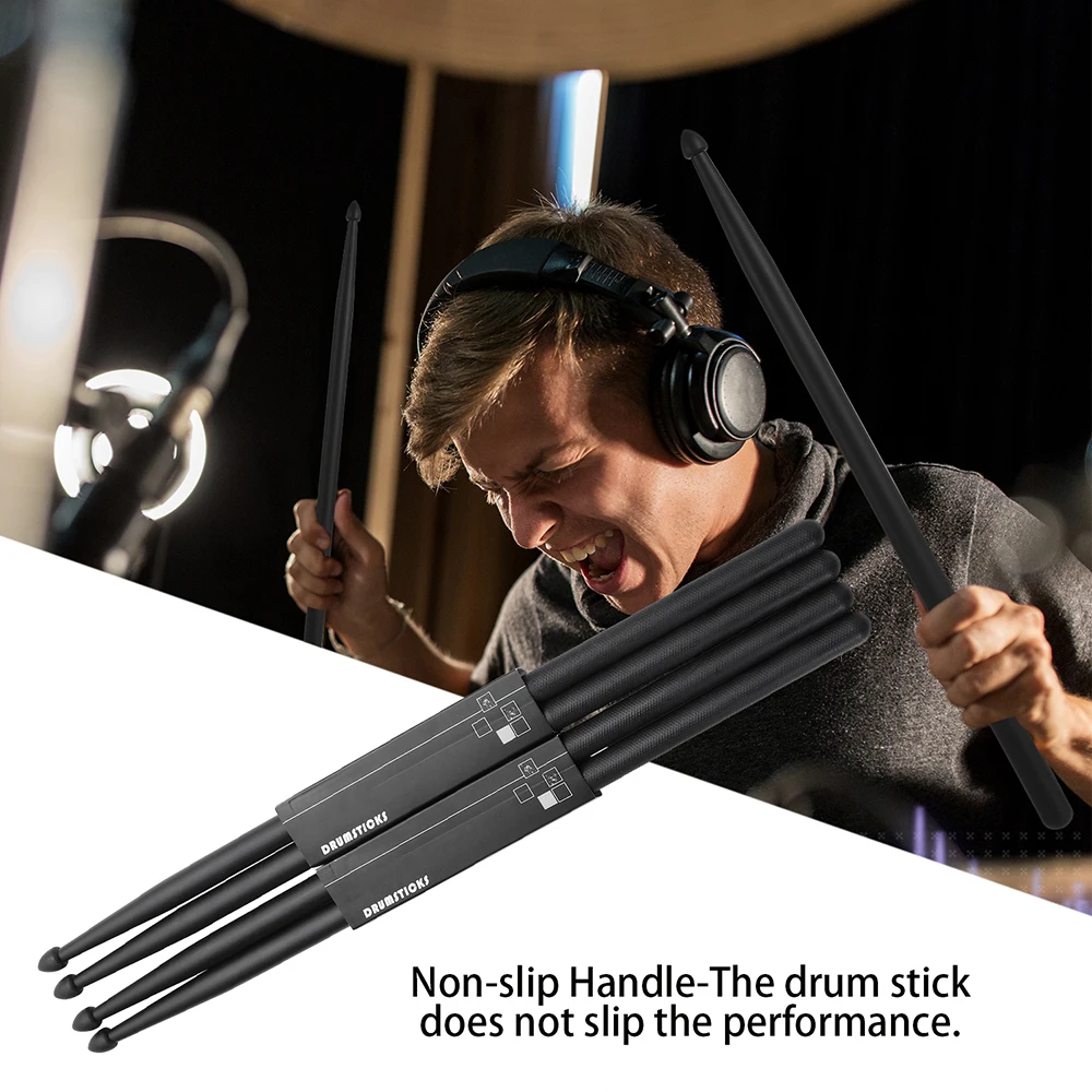 1pair New 5A Percussion Accessories Nylon Drumsticks Musical Instrument Plastic Drum Sticks Professional