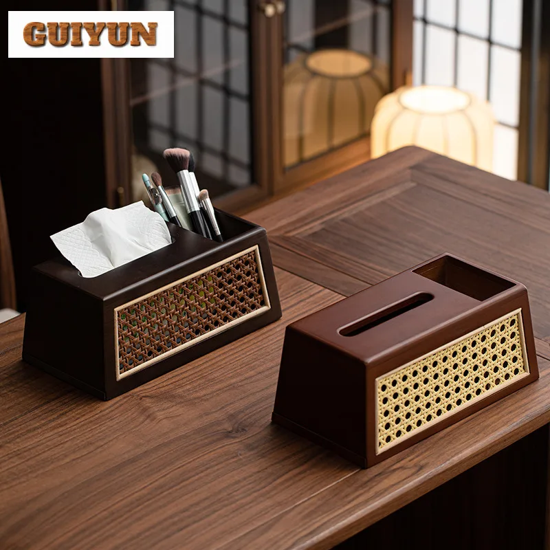 

Тканая коробка для салфеток из бамбука и ротанга, органайзер для бумажной полоки, чехол для влажных салфеток, ящик для бумаги, туалет, хранение салфеток