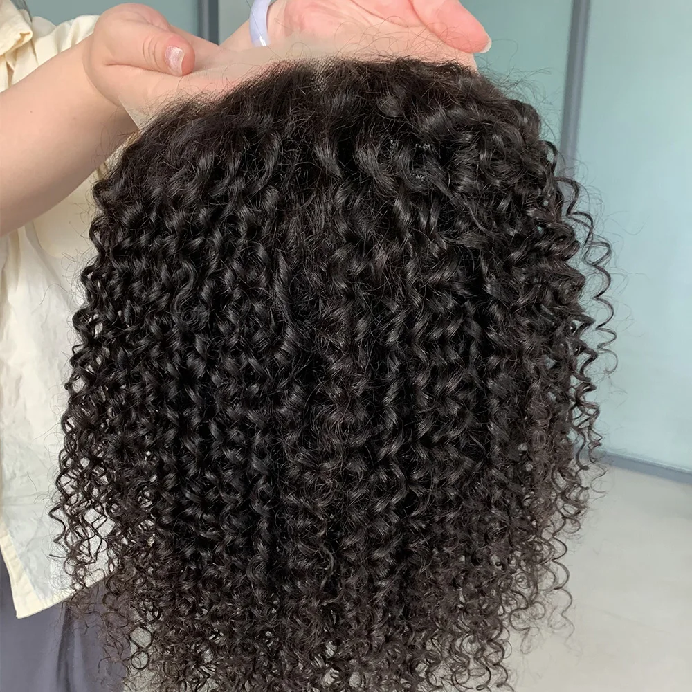 วิกผมลูกไม้แบบลอนลึก วิกผมแท้ ความหนาแน่น 200% วิกผมหยิกสำหรับผู้หญิง วิกผมลูกไม้แบบ HD 13x4 วิกผมลูกไม้แบบหยิกฟู ลดราคา