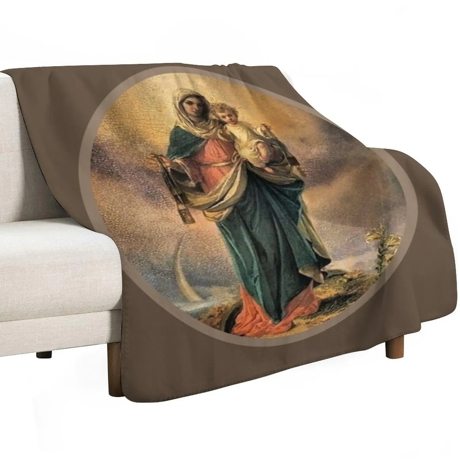 The Brown Scapular, Our Lady of Mount Carmel Throw Blanket Beautifuls Softest Hairy Thins halloween Stuffeds Blankets